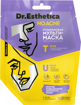 Dr.Esthetica Мульти-маска пузырьковая для подростков с 14 до 18 лет для жирной кожи, склонной к акне саше 1 шт