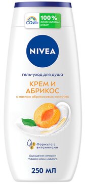 Гель-уход для душа Nivea Крем Абрикос увлажняющий с абрикосовым маслом и фруктовым ароматом, 250 мл.