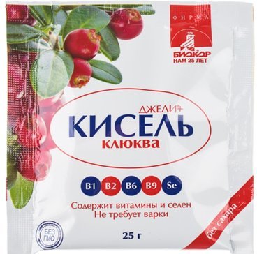 Джели+ кисель  25г клюква без сахара