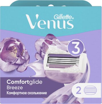 Gillette venus breeze spa кассеты сменные comfortglide с гелевыми подушечками 2 шт