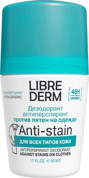 Librederm дезодорант-антиперспирант 48 часов против пятен на одежде 50мл для всех типов кожи ролик