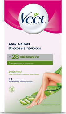 Veet восковые полоски для сухой кожи 12 шт