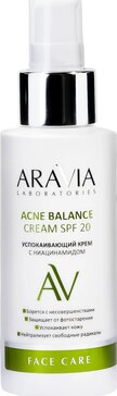 Aravia laboratories крем для лица успокаивающий с ниацинамидом acne balance spf 20 100мл