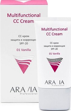 Aravia laboratories cc-крем для лица защитный spf-20 50мл тон 01