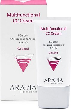 Aravia laboratories cc-крем для лица защитный spf-20 50мл тон 02