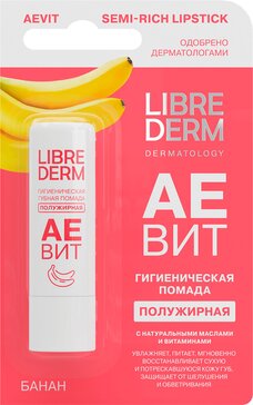 Librederm аевит помада гигиеническая полужирная 4г банан