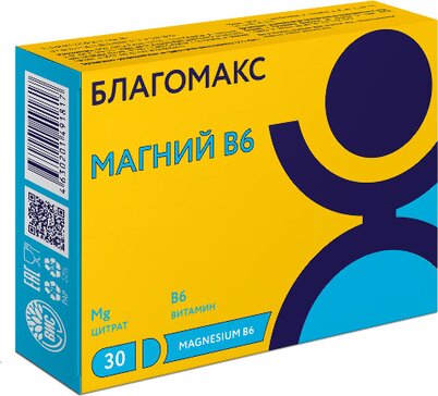 Благомакс Магний В6 капс 30 шт