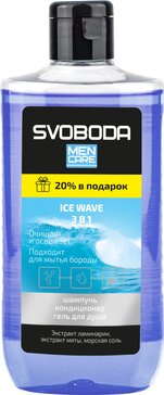 Svoboda men care шампунь 3в1 ice wave 290мл