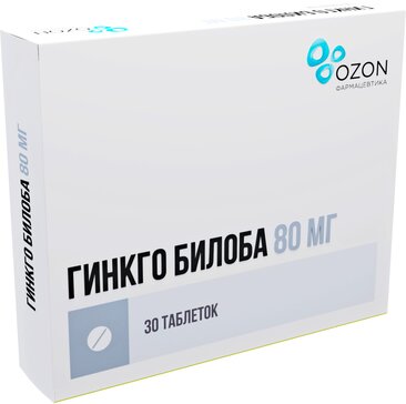 Гинкго билоба таб п/об пленочной 80мг 30 шт озон