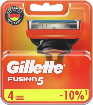 Gillette Fusion5 Сменные Кассеты Для Мужской Бритвы, 4 шт