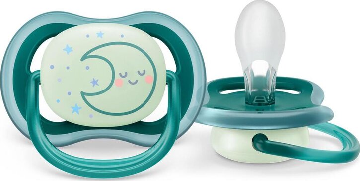 Пустышка ночная Philips Avent ultra air night SCF377/02 с футляром для хранения и стерилизации, 1 шт, 6-18 мес