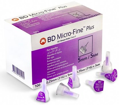 Иглы для шприц-ручки BD Micro-Fine Plus 0,25 мм (31G) x 5 мм одноразового использования 100 шт