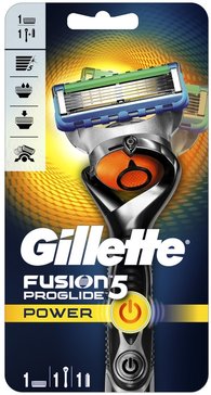 Gillette fusion proglide power silver станок +1 кассета