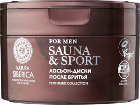 Natura siberica sauna&sport лосьон-диски мужские после бритья 20 шт