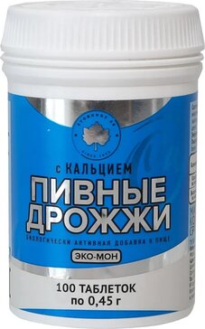 Эко-мон дрожжи пивные таб 0.5г 100 шт с кальцием