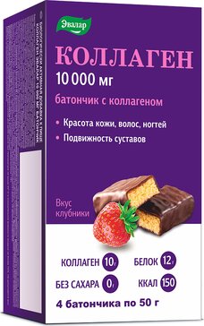 Коллаген Эвалар 10 000 мг батончик 50 г 4 шт