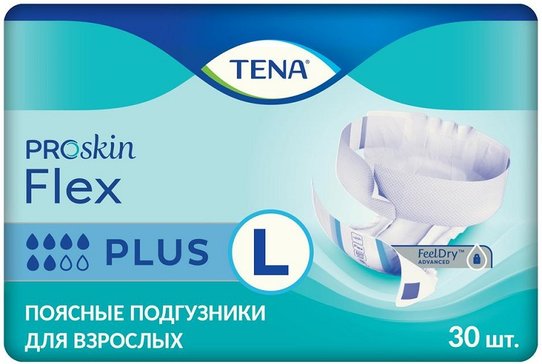 Tena flex plus подгузники для взрослых р.l 83-120см 30 шт