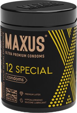 Презервативы точечно-ребристые Maxus special 12 шт