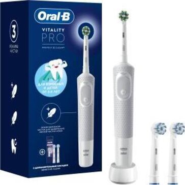 Oral-b щетка зубная электр. vitality pro d103.413.3 тип 3708 с заряд. устр. тип 3757 сиреневая + насадка сменная sensitive clean eb60 2 шт