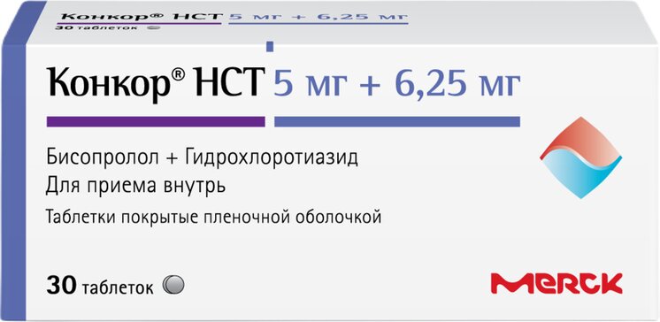 Конкор НСТ таб 5 мг+6,25 мг 30 шт