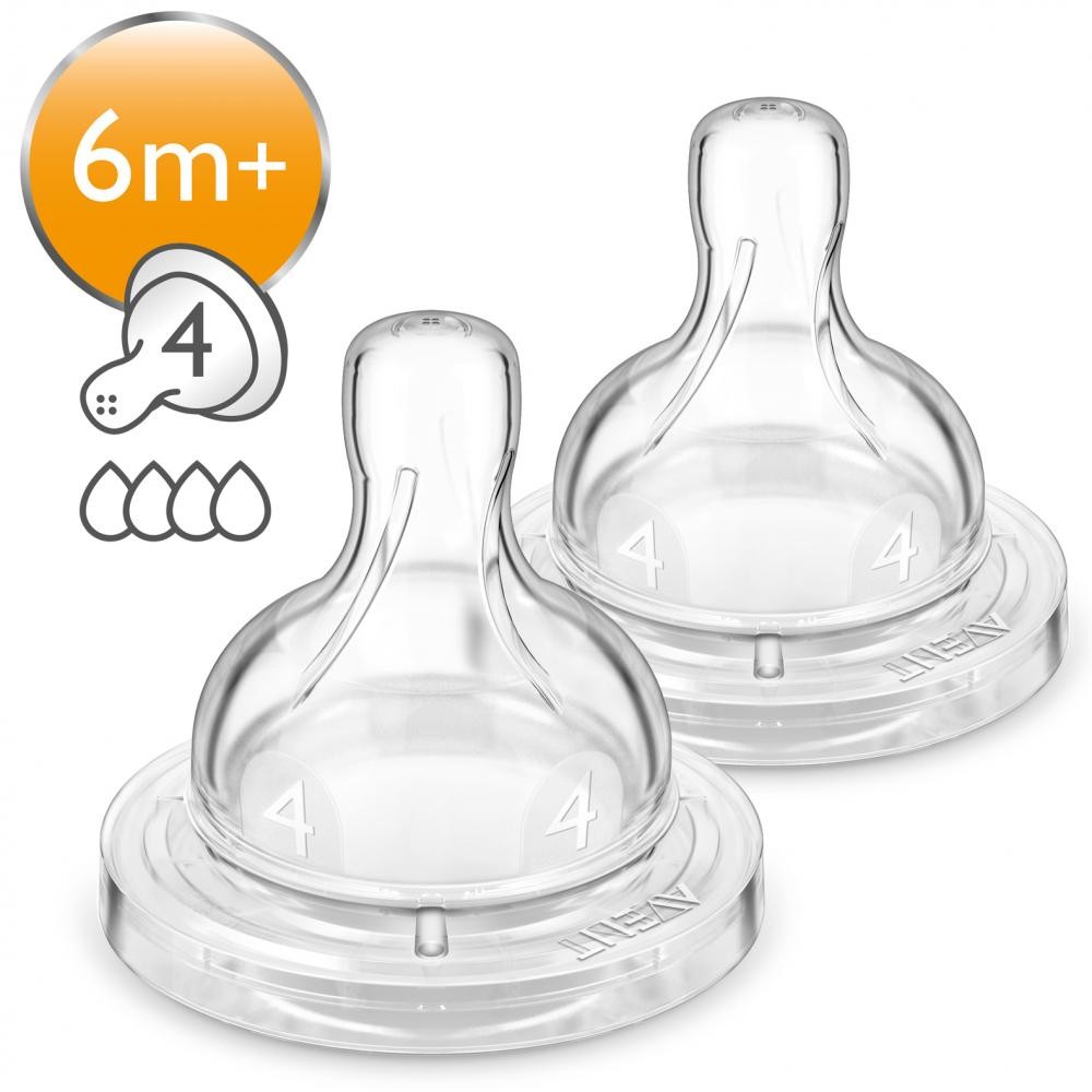 Соска с быстрым потоком Philips Avent Anti-colic SCF634/27, 2 шт, 6 мес + 