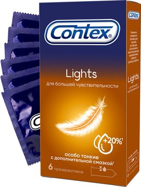 Презервативы Contex Lights, особо тонкие 6 шт