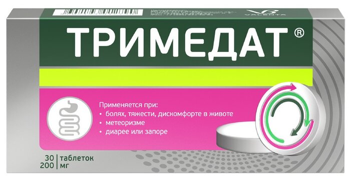 Купить тримедат таб 200мг 30 шт (тримебутин) от 614 руб. в городе Москва и МО в интернет-аптеке Планета Здоровья