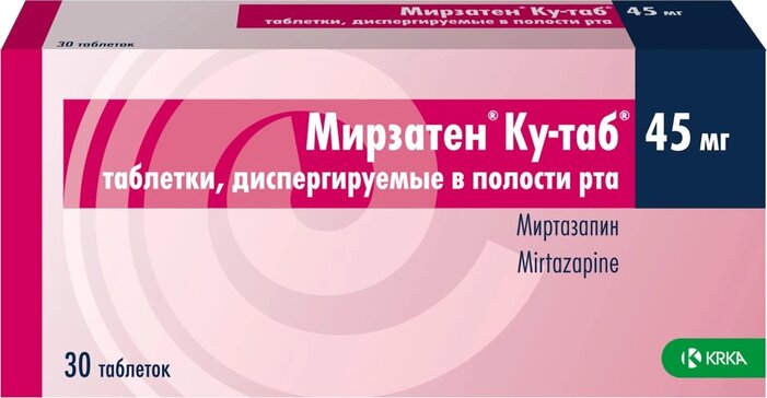 Мирзатен Ку-таб таб дисперг 45 мг 30 шт