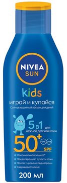 Детский солнцезащитный лосьон Nivea Sun Играй и купайся SPF 50+, сверхводостойкий, 200 мл.