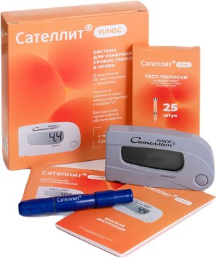 Купить сателлит Плюс Глюкометр от 3180 руб. в городе Москва и Московская область в интернет-аптеке Планета Здоровья, инструкция по применению, аналоги