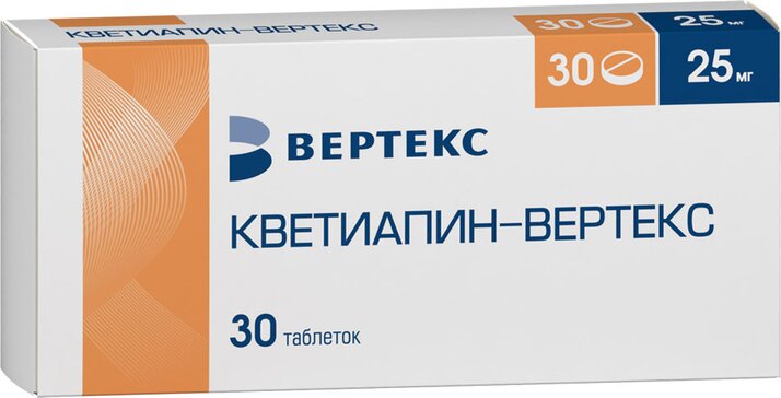 Купить кветиапин-ВЕРТЕКС таб 25 мг 30 шт (кветиапин) от 168 руб. в городе Тверь в интернет-аптеке Планета Здоровья, инструкция по применению, аналоги