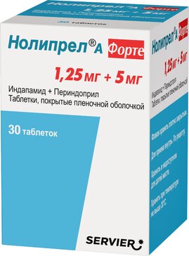 Купить нолипрел А форте таб 1.25 мг+5 мг 30 шт (индапамид+периндоприл) в Санкт-Петербурге в интернет-аптеке Планета Здоровья, цены, инструкция по применению, аналоги, доставка на дом