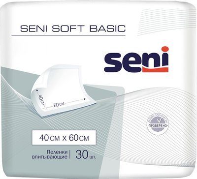 Seni soft пеленка гигиеническая впитывающая 40х60см 30 шт basic