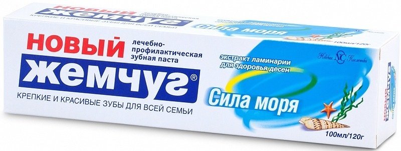 Новый жемчуг паста зубная 100мл сила моря