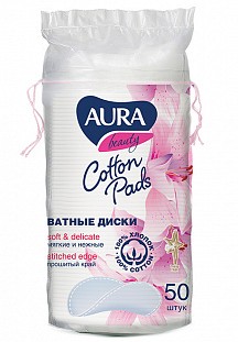 Aura beauty Диски ватные 50 шт