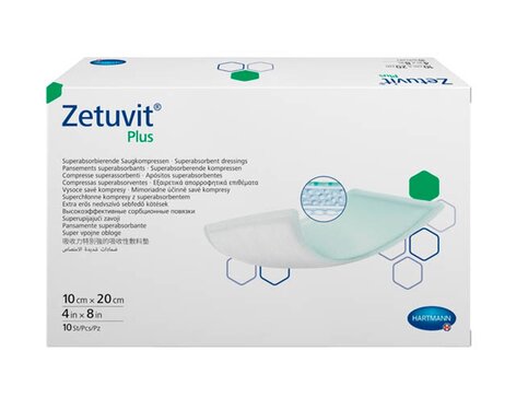 Zetuvit Plus Цетувит Плюс Повязка суперабсорбирующая стерильная 10х20 см 10 шт