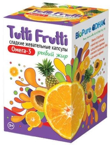 Tutti Frutti Омега-3 капсулы жевательные 45 шт