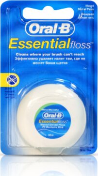 Зубная нить Oral-B Essential Floss вощеная, Мята, 50 м