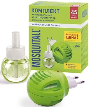 Mosquitall универсальная защита комплект прибор с диодом+жидкость 45 ночей