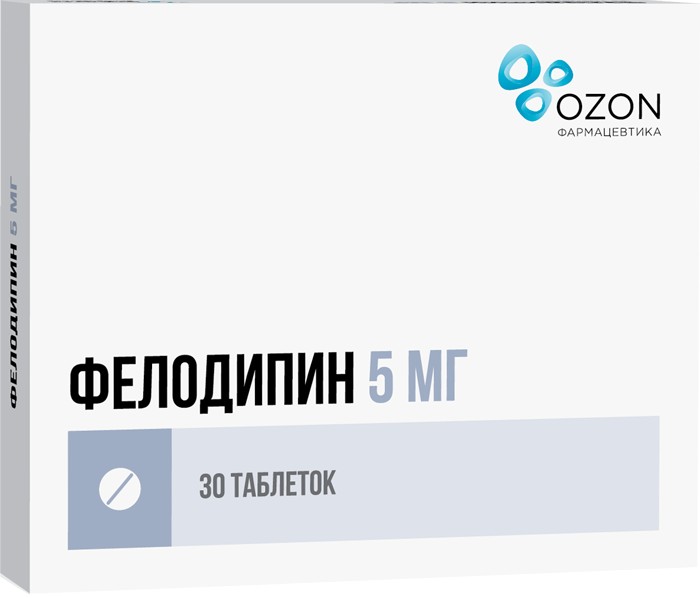 Фелодипин таб п/об пролонг. 5мг 30 шт озон