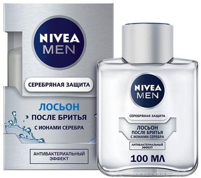 Лосьон после бритья Nivea Men Серебряная защита с ионами серебра и антибактериальным эффектом, 100 мл.