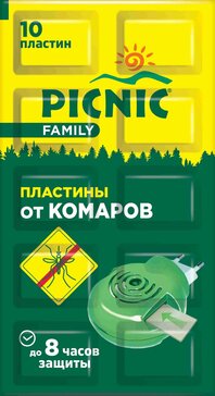 Пикник family пластины от комаров 10 шт