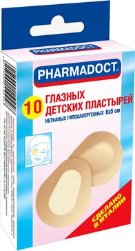 Pharmadoct Пластырь глазной детский 6 см х 5 см 10 шт