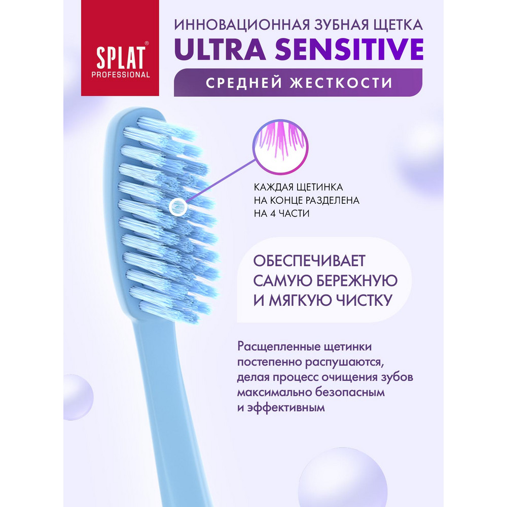 Купить Зубная щетка для чувствительных зубов SPLAT Professional SENSITIVE,  средняя, цвет в ассортиментепо выгодной цене в ближайшей аптеке в городе  Ульяновск. Цена, инструкция на лекарство, препарат