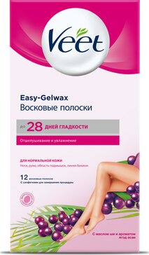 Veet полоски восковые для депиляции для нормальной кожи 12 шт