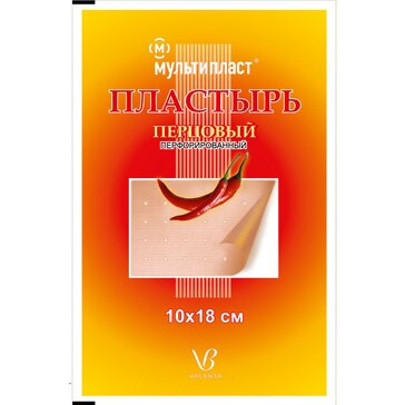 Перцовый пластырь перфорированный 10 см x 18 см, 1 шт