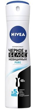 Дезодорант-антиперспирант спрей Nivea Черное и Белое Невидимый Pure, 150 мл