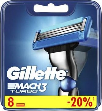 Gillette Mach3 Turbo кассеты 8 шт