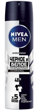 Дезодорант-антиперспирант спрей Nivea Men Черное и Белое Невидимый Original, 150 мл