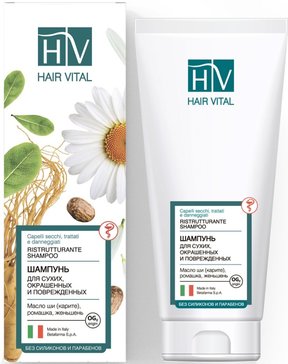 Hair vital шампунь 200мл для сухих окрашенных волос и поврежденных волос